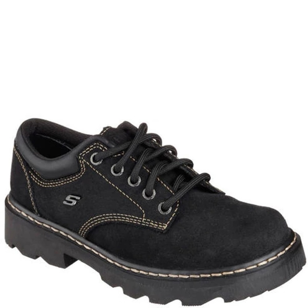 Skechers Black Suede Leather USA Parties Mate Women’s 8 NEW IN BOX Extra Wide